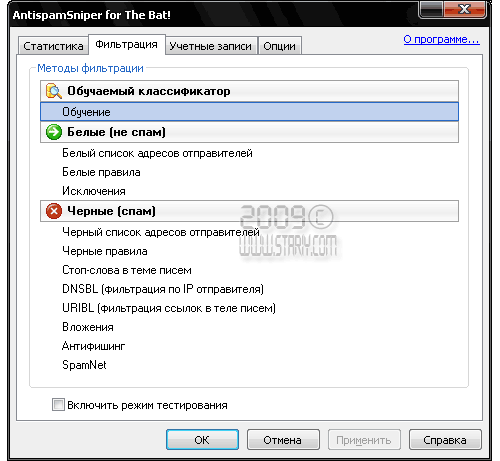 anti-spam-sniper-Списки черных и белых правил. AntispamSniper.